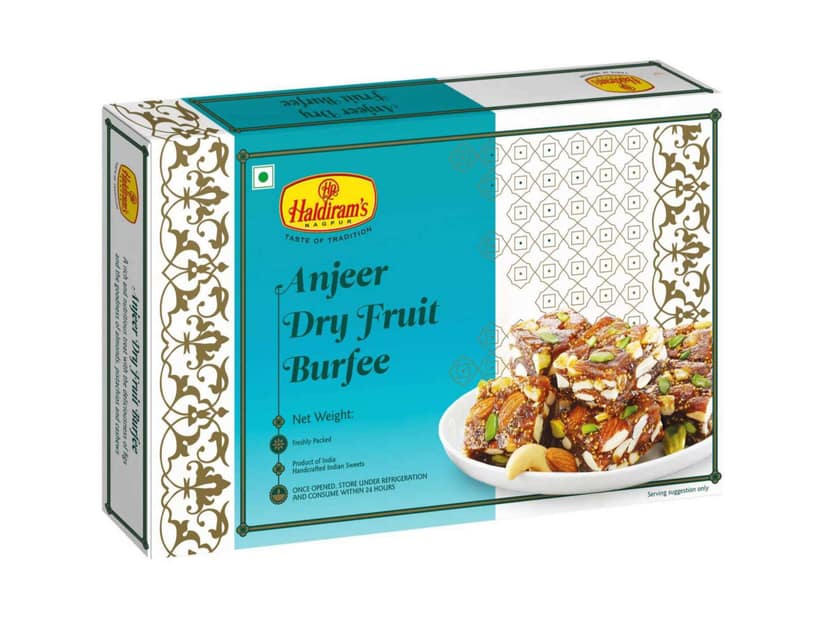 Haldiram's Anjeer Dryfruit Burfee Packed Sweets - 250 Gm - Pack of 2