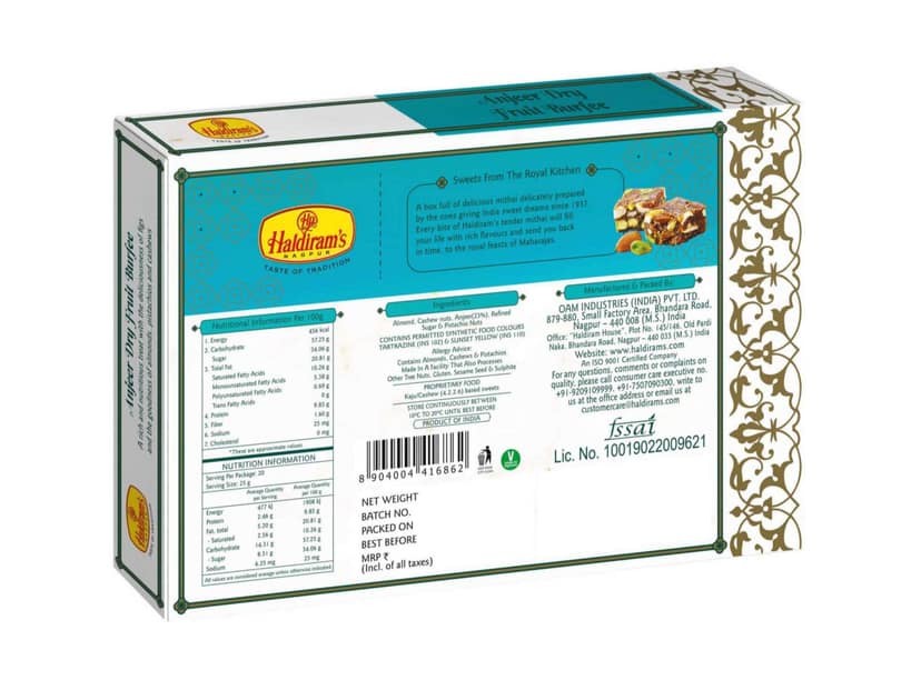 Haldiram's Anjeer Dryfruit Burfee Packed Sweets - 250 Gm - Pack of 2 view 2