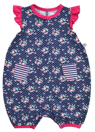 Baby Girls Short Romper,Color-Navy