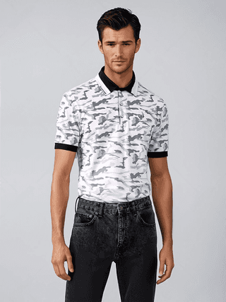 AH White Camo Golf Polo