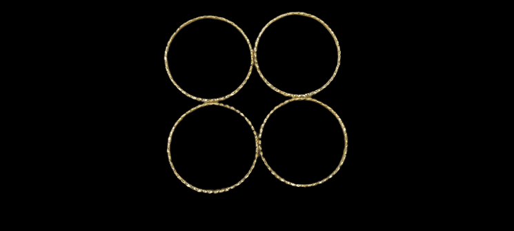Gold Plated Textured Bangle Set of 4