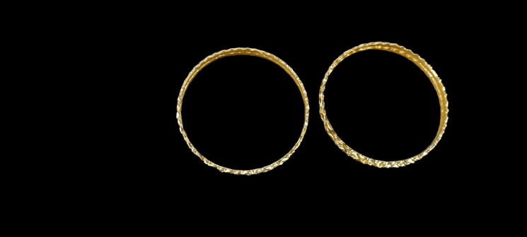 Gold Plated Textured Bangle Set of 4 view 3