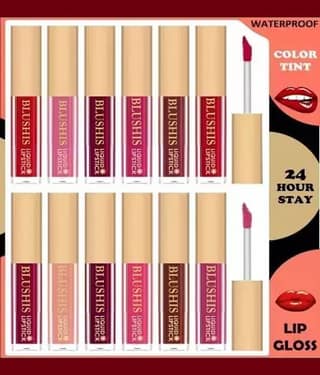 BLUSHIS All Day Long Multi Color Matte Lipstick (Pack of 12)