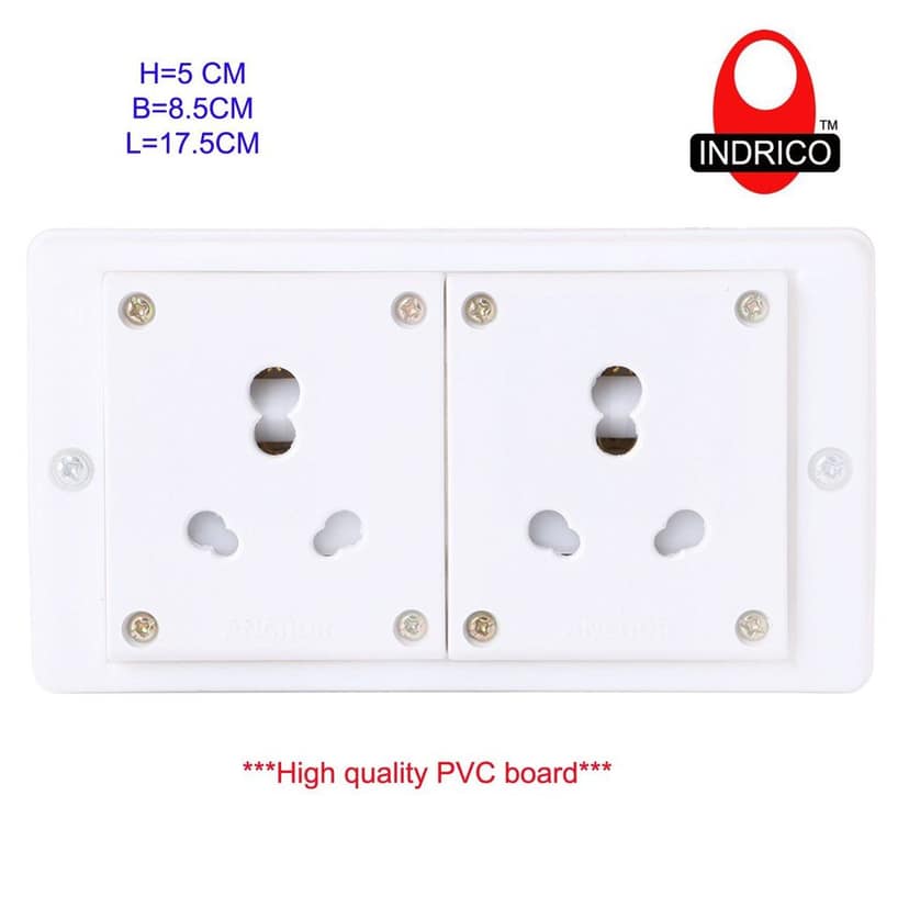 INDRICO Switch Board Power Strip Extension Multi Outlet Board Fitted with 2 Anchor Sockets (15 Amp) with 2/3/4/5/7 Metre Chord with 15 Amp Plug view 2