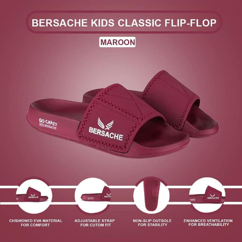 Bersache Extra Soft Classic Casual Regular wear with Ultra Soft & Flexibility Technology Flip-Flop for Boy's & Girl'S view 2