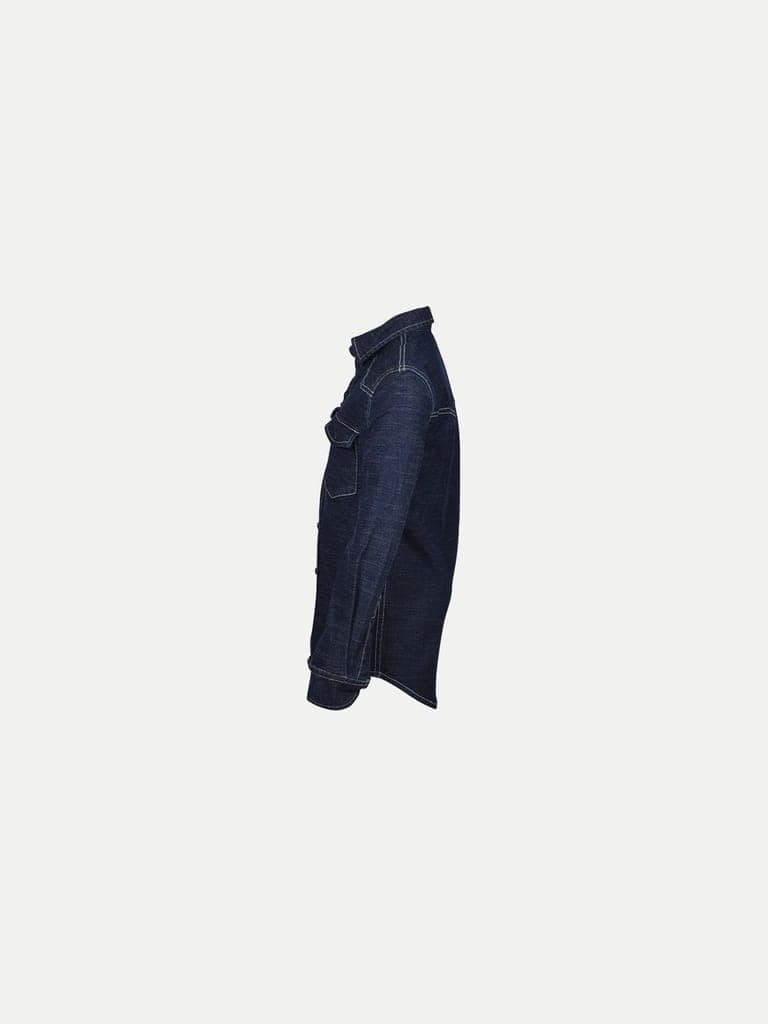 Boys Blue Mid-Washed Shirt view 3