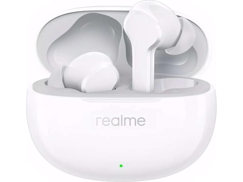 Realme TechLife Earbuds T110 Bluetooth Truly Wireless in Ear Earbuds with mic, AI ENC for Calls, Google Fast Pair, 38 Hours Total Playback - White