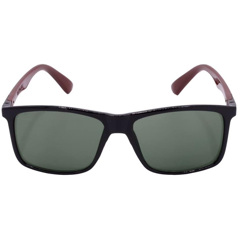 Hrinkar Green Rectangular Sunglasses Brands Black, Brown Frame Goggles for Men & Women - HRS-BT-05-BK-BWN-GRN view 2