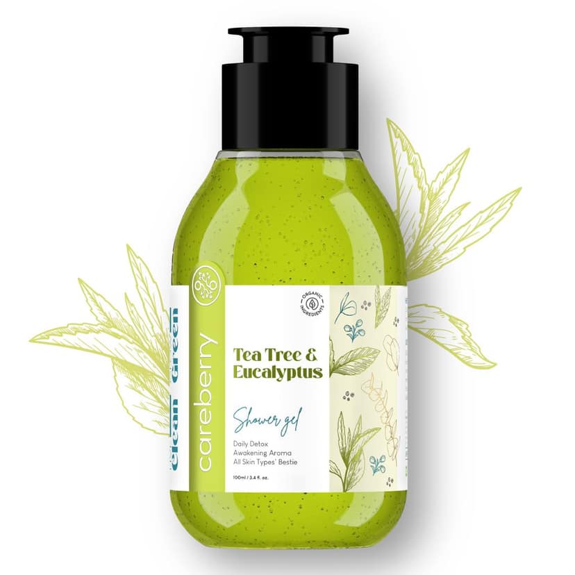 Careberry Tea Tree & Eucalyptus Oil Shower Gel, For Daily Detox, Ayurvedic Ayush Certified, Paraben & Sulphate Free 100ml view 7