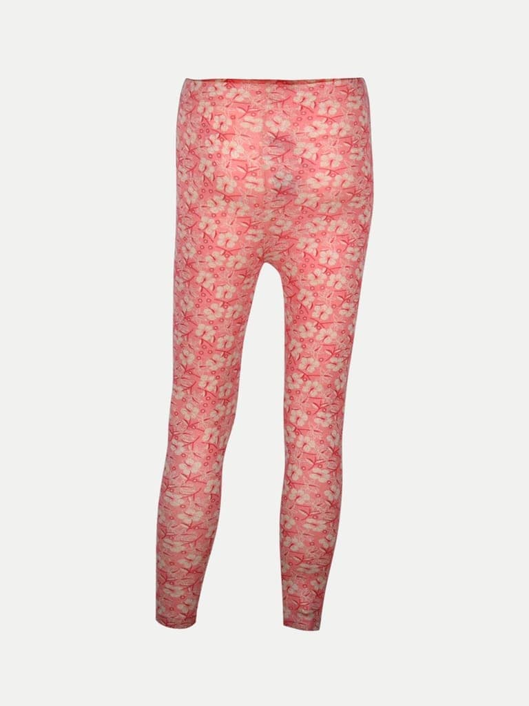 Women Red Floral Printed Legging view 4