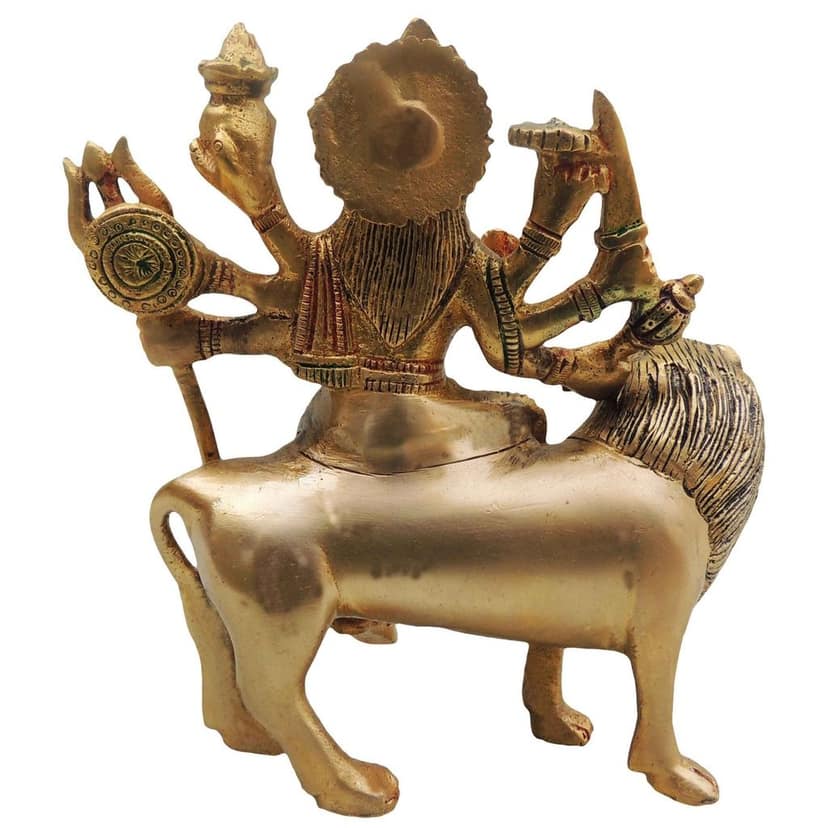 Brass Durga Ji Statue - Spiritual Religious Idol for Puja, Height : 6 Inch (BSMAS491 B) view 3
