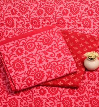 Handcrafted Dabu Print Cotton Dress Material – 3 Piece Set