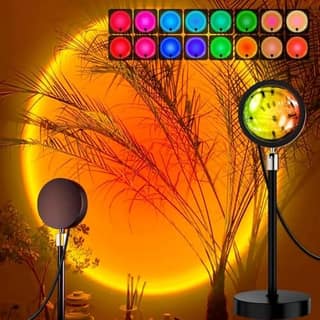 Lamp, 16 Color LED Night Light with Remote, Sunset Light Projector for Bedroom, Room Decor, Photography, Romantic