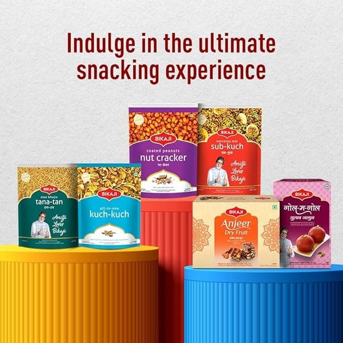 Bikaji Badam Laccha Pancharatna | Authentic Indian Snack | Made In Bikaner | Cashews, Almonds & Golden Raisins | Crispy Texture | Perfect Tea-time Snack | 350 gm pack view 5