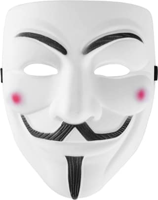 Anonymous / Hacker / V for Vendetta / Halloween Costume Cosplay Party High Quality White Premium Mask for Kids and Adults