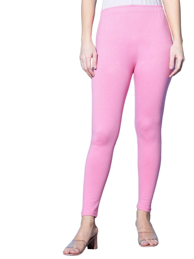SOFT COLORS Women's Skinny Fit Ethnic Wear Ankle Length Leggings (Rose Pink) view 8