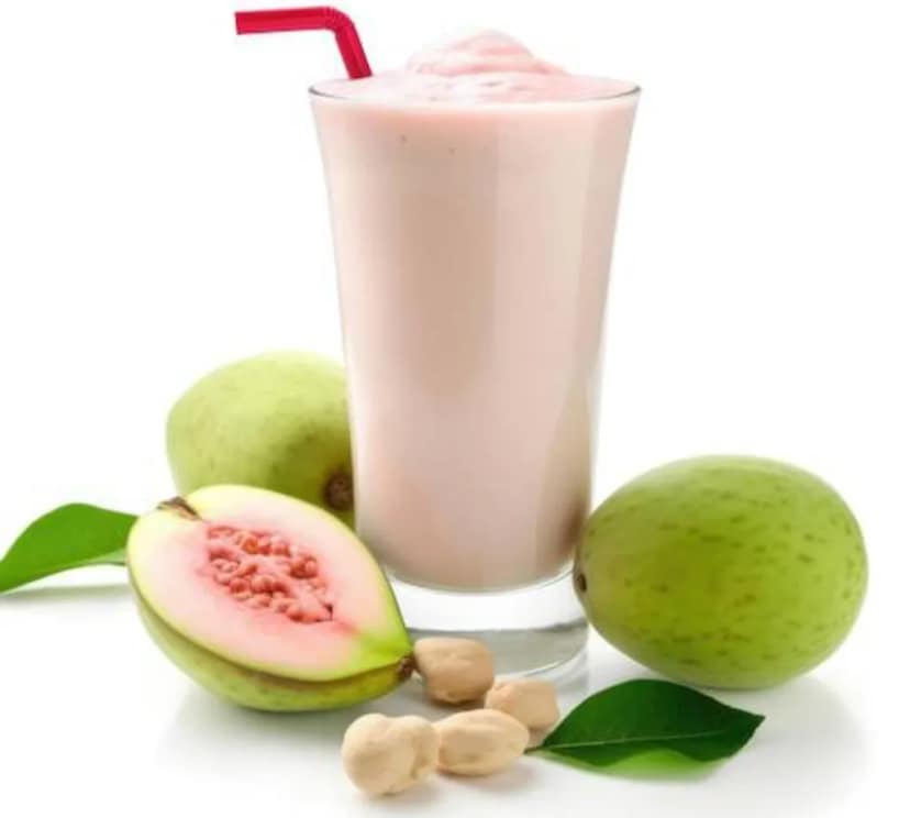 Guava fresh juice milk shake