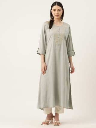 Floral Embroidered Zari Kurta
