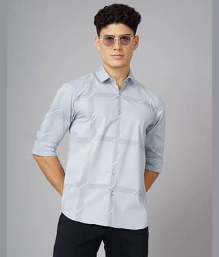 Paul Street - Grey 100% Cotton Slim Fit Men's Casual Shirt ( Pack of 1 )