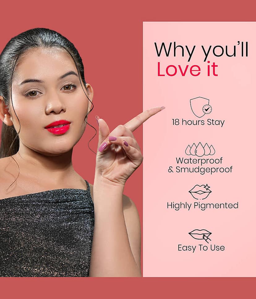 Beauty Berry Soft & Matte Lipstick Non Drying with Velvet Matte Finish 4g, Red Carpet (Shade - 12) view 2