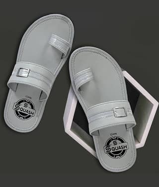 Squash Grey Men's Leather Slipper