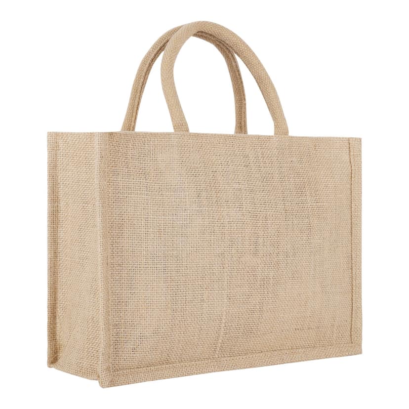 Raiganj Crafts : Jute Totes Bags for Women & Men Shopping Tote Bag Grocery Bags Travel Bag / Bag for Shopping/Tiffin/Picnic/Grocery/Gym Hand Bag with Zip and Jute Handle view 4