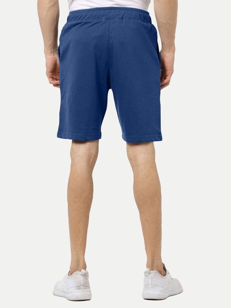 Mens Blue Knitted Casual Shorts view 4