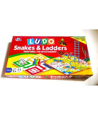 LUDO RED 2 IN 1 LUDO , SNAKES & LADDERS SMART KIDS FUN BOARD GAME