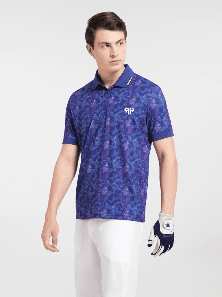 AH Ultra – Botanical Blue Camo Polo view 2