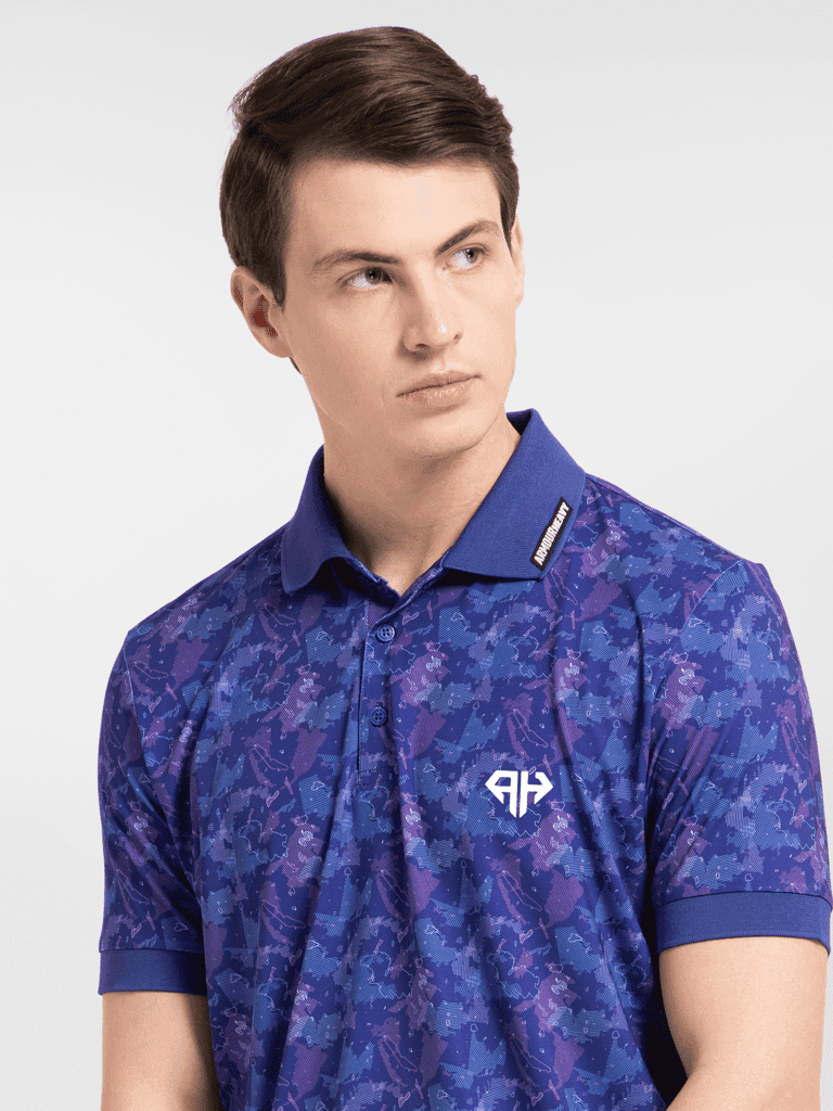 AH Ultra – Botanical Blue Camo Polo view 3
