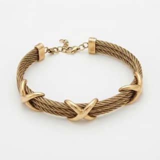 Twisted Cable X Bracelet | Gold-Tone Anti-Tarnish Imitation Jewellery