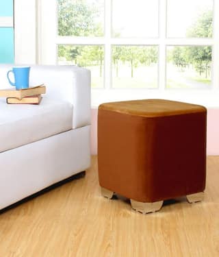 ShadowKart Sitting Stool Ottoman Pouffes for Living Room Sitting Bench Furniture Wooden Footrest Pouf Seat Puffy Foam Small Foot Stool for Office Home Decor, 16x16x18 Inch