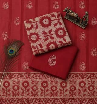 Handcrafted Batik Print Unstitched 3-Piece Cotton Suit Set