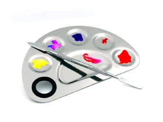 Elecsera Stainless Steel 4 Paint Palettes with Lid (Set of 1, Silver)