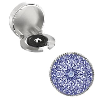 The Smart Buttons - Shirt Button Cover Cufflinks for Men - Ritual Mandala Design Pattern