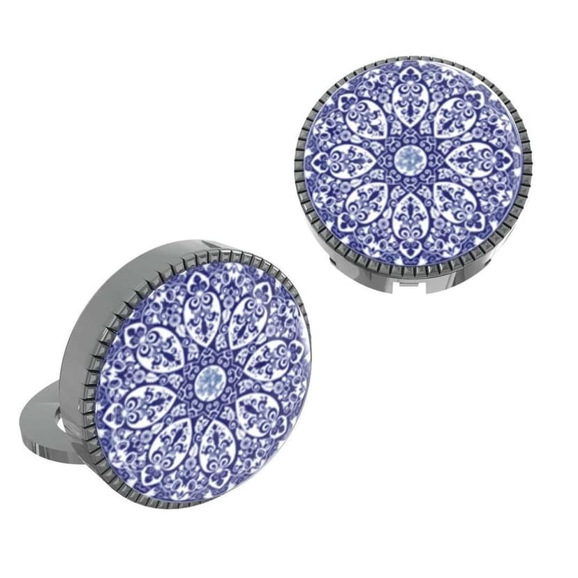 The Smart Buttons - Shirt Button Cover Cufflinks for Men - Ritual Mandala Design Pattern view 8