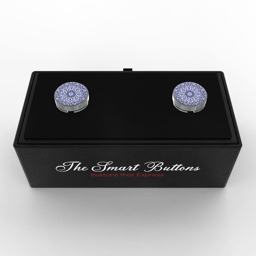 The Smart Buttons - Shirt Button Cover Cufflinks for Men - Ritual Mandala Design Pattern view 9