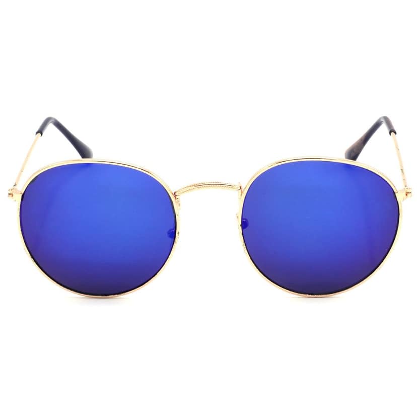 Hrinkar Blue Round Glasses Golden Frame Best Goggles for Men & Women - HRS554-GLD-BU view 2