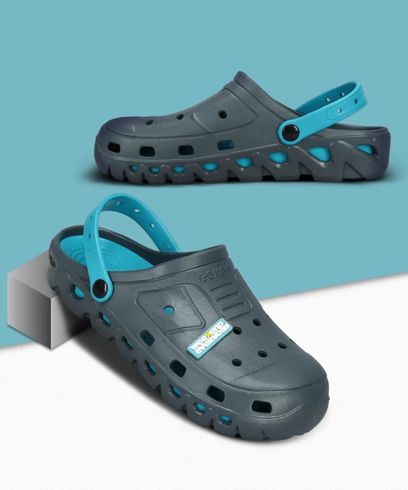 Paragon Men's Slip-on Grey-Turquoise Sandals for Men | Comfortable Sole & Durable view 7