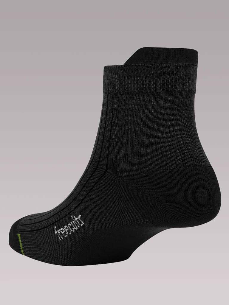 Freecultr Ankle Socks | Breathable Bamboo Fibre | Odour Resistant | Thermo Regulated | Moisture Wicking | Anti-Slip Y-Heel | Soft & Comfortable Navy, Dark Grey, Black view 3