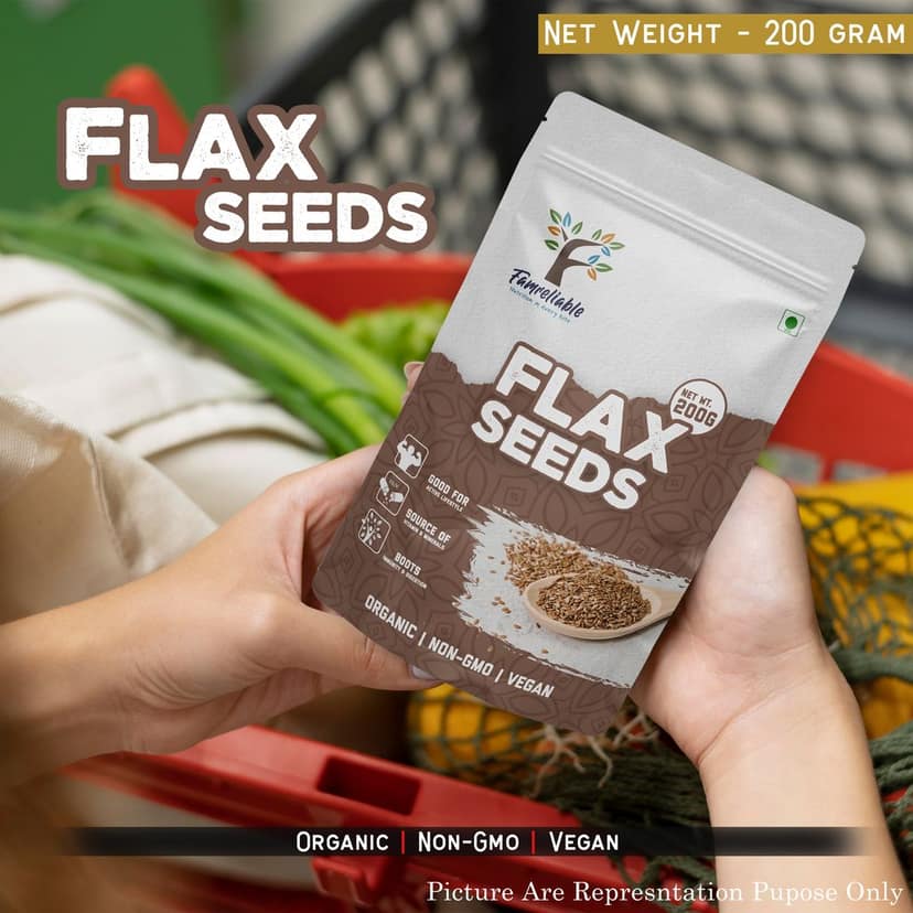 Famreliable Roasted Flaxseeds - 400g | Nutrient-Rich Snack | High in Omega-3, Fiber, and Protein | Gluten-Free (200g Pack of 2) view 3