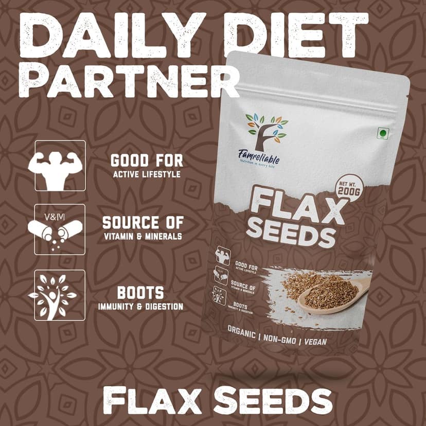 Famreliable Roasted Flaxseeds - 400g | Nutrient-Rich Snack | High in Omega-3, Fiber, and Protein | Gluten-Free (200g Pack of 2) view 5