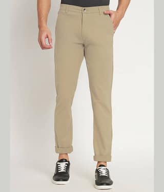 RAGZO Slim Flat Men's Chinos - Beige ( Pack of 1 )