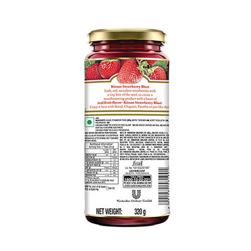 Kissan Strawberry Blast Jam, 320 G Bottle view 2