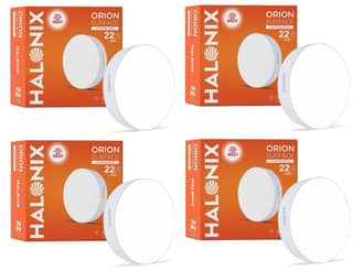 22W White Orion Round Led Rimless Surface downlighter| Led Ceiling Light for Home, Shop and Office |Pack of 4, White.