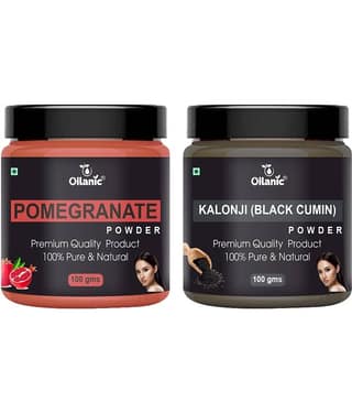 Oilanic 100% Pure Pomegranate Powder & Kalonji Powder For Skincare Hair Mask 200 g Pack of 2