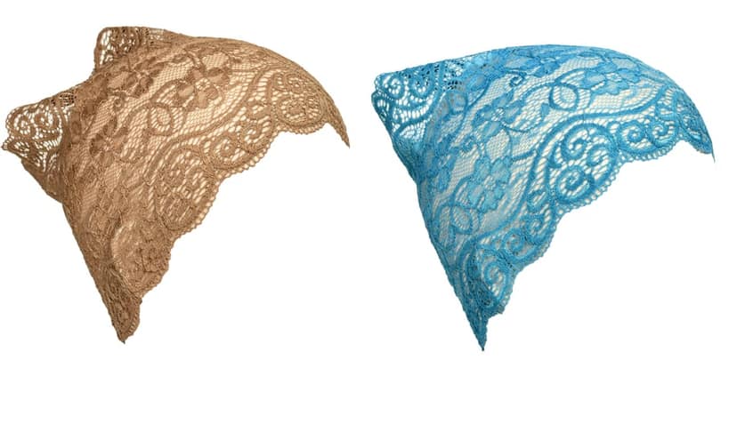 Girls and Womens Hijab Cap Hijab Headband, Under Hijab Scarf Light Brown and Light Blue Naqab Head Scarf (2 pcs) view 2