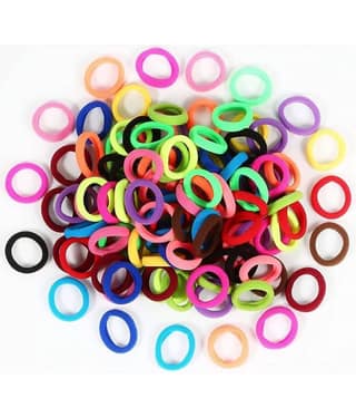 Snowpearl 100 Pieces Stylish Mini Hair Rubber Bands - Multicolor for Kids & Girls