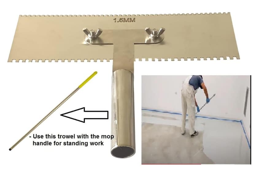 MD Style Square Notch Metal Trowel Fix Thickness for Flexible Resin Spreader Set, Reusable Trowel Scrapers for Epoxy, Fillers, Putty,Spackling Paste view 5