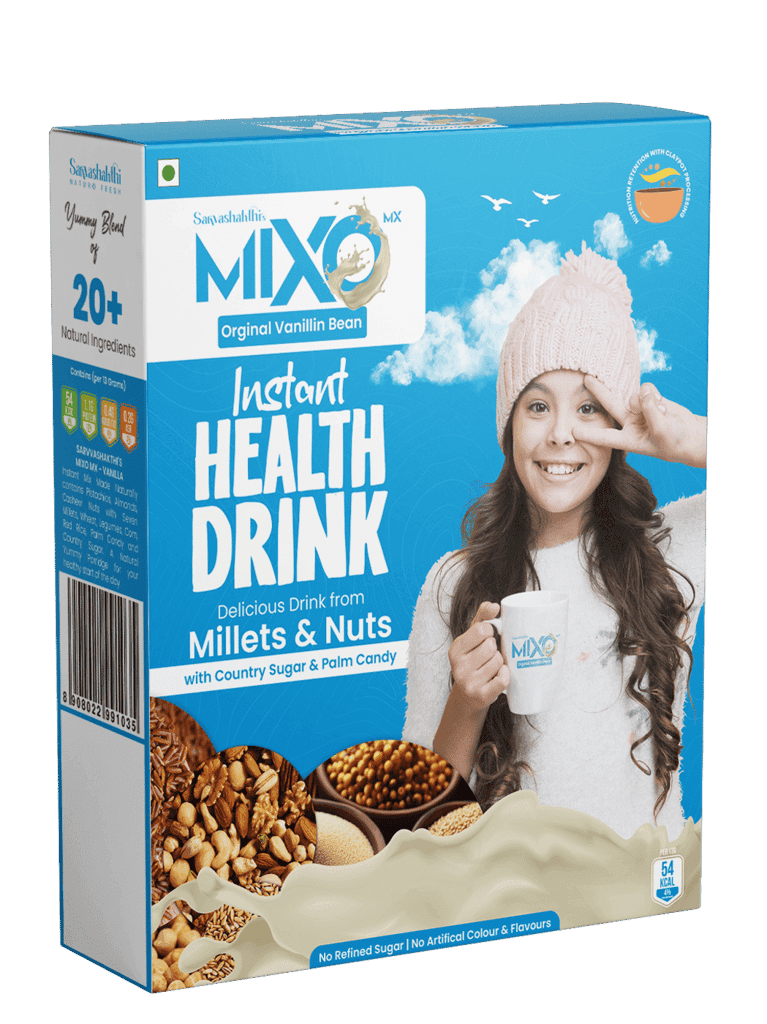 Mixo Mx Millet Drink Original Vanilla 150g Millets, Nuts, Cereals - Clay Pot Processed - No Refined Sugar - No Artificial Flavor & Colors